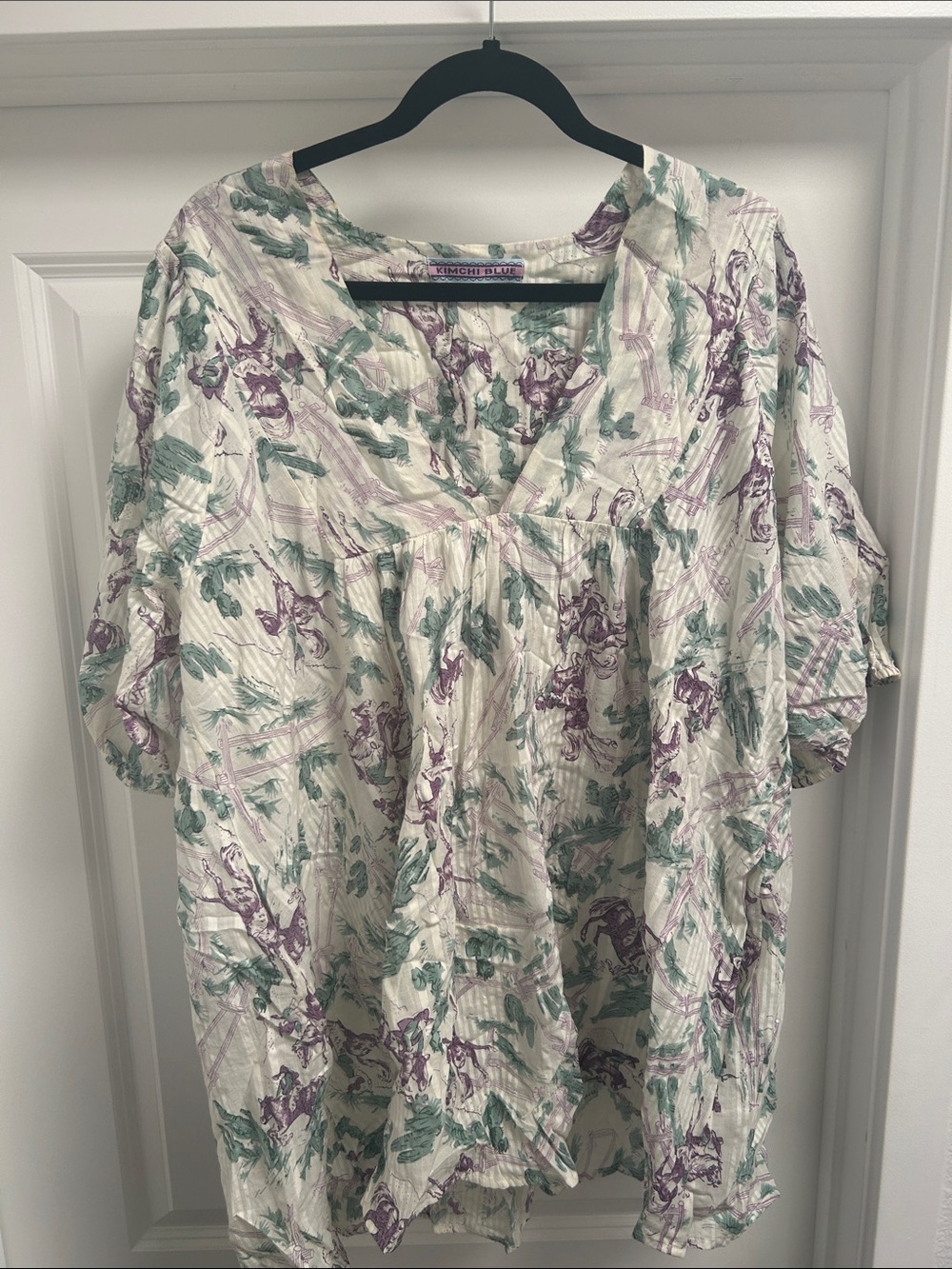 Kimchi Blue Vintage-Inspired Floral Peasant Top